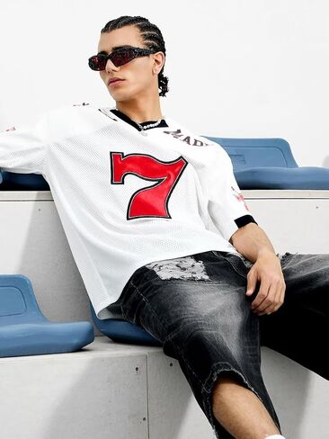 Number 7 Jersey Shirts Graphic Oversized Heavy Weight Sports Streetwear Y2k Tees Tops in Saudi Arabia