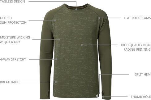Men’s Lightweight UPF 50+ Performance T-Shirt with Pocket Long Sleeve Shirt for Hiking Fishing Outdoors in Saudi Arabia