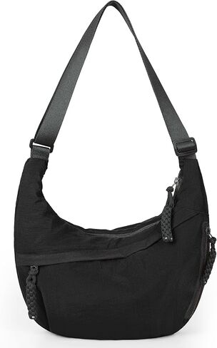 Lushandy Nylon Crescent Crossbody Bag for Women Luna Bag Dumpling Bag Moon Shoulder Bag Lightweight Sling Bag Casual Hobo Bag in Kuwait