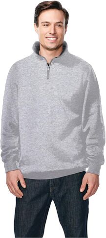 AFC Men's 1/4 Zip Pullover Suede Fleece Sweatshirt Seam pockets 2X 3X 4X in Kuwait