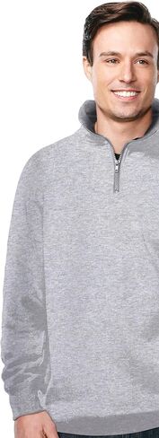 AFC Men's 1/4 Zip Pullover Suede Fleece Sweatshirt Seam pockets 2X 3X 4X in Kuwait