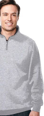 AFC Men's 1/4 Zip Pullover Suede Fleece Sweatshirt Seam pockets 2X 3X 4X in Kuwait