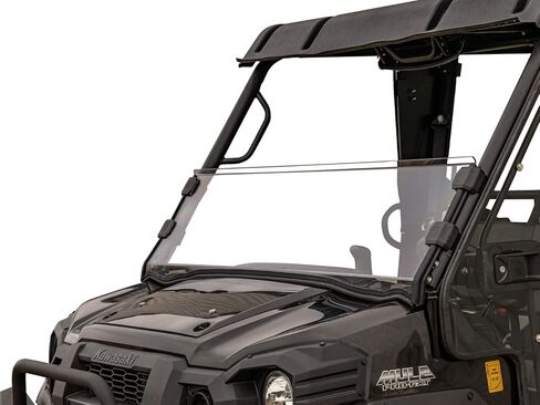 SuperATV Scratch Resistant Half Windshield Compatible With Kawasaki Mule Pro DX, DXT, FX, FXT Rancher: 2016+, Pro FXT: 2015+, XR Optic Hard Coating, 1/4" Polycarbonate 250x Stronger than Glass in Saudi Arabia