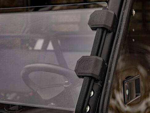 SuperATV Scratch Resistant Half Windshield Compatible With Kawasaki Mule Pro DX, DXT, FX, FXT Rancher: 2016+, Pro FXT: 2015+, XR Optic Hard Coating, 1/4" Polycarbonate 250x Stronger than Glass in Saudi Arabia