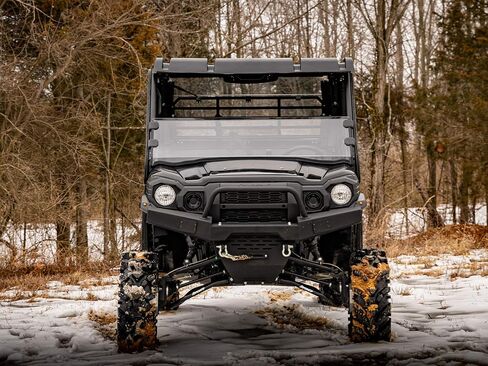 SuperATV Scratch Resistant Half Windshield Compatible With Kawasaki Mule Pro DX, DXT, FX, FXT Rancher: 2016+, Pro FXT: 2015+, XR Optic Hard Coating, 1/4" Polycarbonate 250x Stronger than Glass in Saudi Arabia