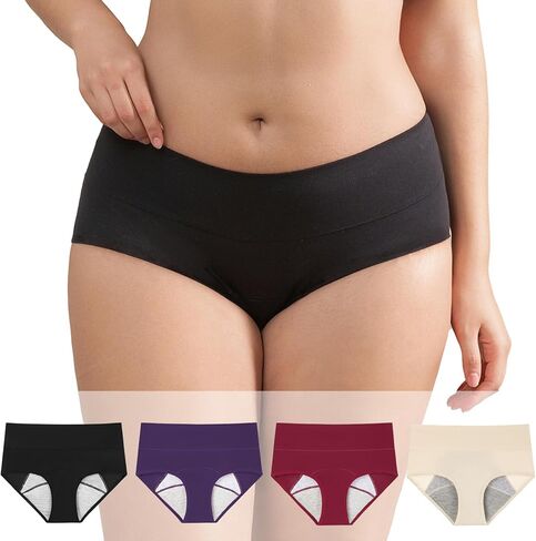 Women's Period Washable Urinary Incontinence Cotton Brief Underwear Menstrual Panties with Leakproof in Saudi Arabia