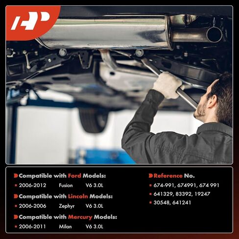 محول حفاز مشعب العادم الأمامي الممتاز مع مجموعة حشية ملائمة مباشرة متوافقة مع Ford Fusion 2006-2012 وLincoln Zephyr 2006 وMercury Milan 2006-2011، 3.0L، E.P.A. متوافق in Saudi Arabia