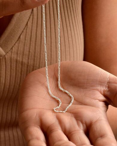 Gold/Silver Chain Necklace for Women Trendy - 925 Sterling Silver Dainty Waterproof Hypoallergenic Sturdy 18K Gold Plated Necklaces Jewelry Gift 14-20 Inch in Saudi Arabia