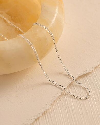 Gold/Silver Chain Necklace for Women Trendy - 925 Sterling Silver Dainty Waterproof Hypoallergenic Sturdy 18K Gold Plated Necklaces Jewelry Gift 14-20 Inch in Saudi Arabia