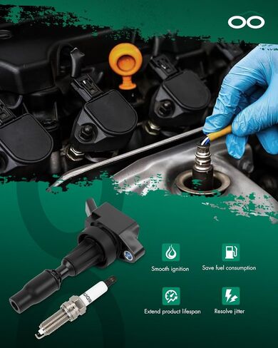 SCITOO 4 ملفات إشعال + 4 شمعات إشعال إيريديوم، لـ Optima 1.6L 2016-2019، لـ Hyundai لـ Veloster 1.6L 2015-2017، لـ Tucson 1.6L 2016-2018، لـ Elantra 1.6L 2017-2019 C938، UF817 ‎1788580 in Saudi Arabia