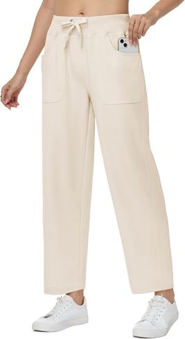 YuKaiChen Womens Pants Baggy Wide Leg Casual Elastic Waisted with Pockets in Saudi Arabia