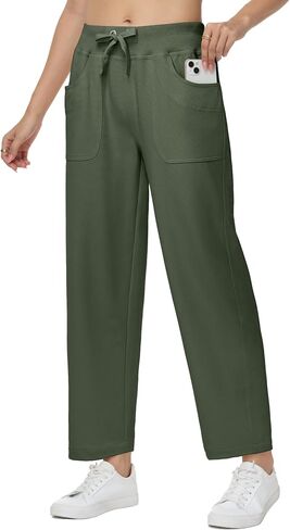 YuKaiChen Womens Pants Baggy Wide Leg Casual Elastic Waisted with Pockets in Saudi Arabia