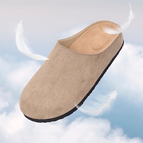 Suede Boston Clogs for Women and Men with Arch Support Potato Mules Shoes, Soft Cork Footbed Slip on Comfort Home Sandals Slippers in Kuwait