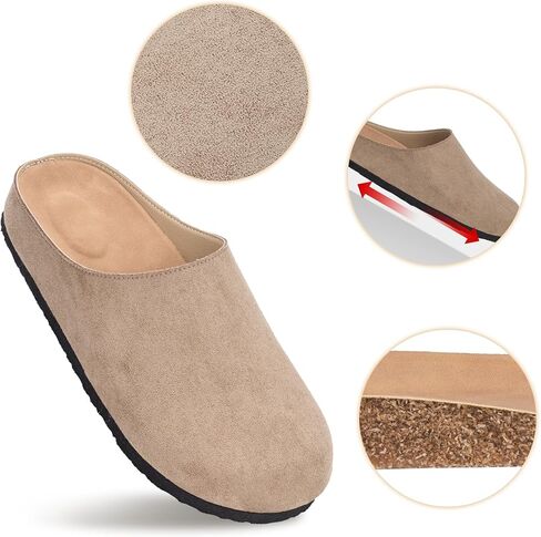 Suede Boston Clogs for Women and Men with Arch Support Potato Mules Shoes, Soft Cork Footbed Slip on Comfort Home Sandals Slippers in Kuwait