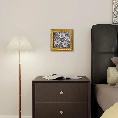 إطار صورة VIOLABBEY مقاس 8 × 8 ذهبي، إطار صورة عتيق لعرض الحائط أو سطح الطاولة، تصميم كلاسيكي لديكور المنزل المكتبي، يناسب صور مقاس 8 × 8 in Kuwait