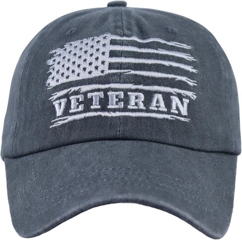 USA Flag Veteran Hats for Men Women, Funny Adjustable Embroidered Cotton American Army Military Baseball Cap in Kuwait
