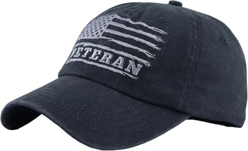 USA Flag Veteran Hats for Men Women, Funny Adjustable Embroidered Cotton American Army Military Baseball Cap in Kuwait
