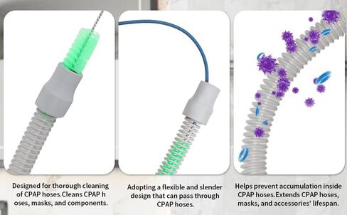 مجموعة تنظيف خرطوم CPAP - فرشاة تنظيف أنبوب CPAP، فرشاة خرطوم CPAP، فرشاة أنبوب CPAP طويلة مرنة مع حوض وخطاف تجفيف وقفازات - مستلزمات تنظيف CPAP للخرطوم والقناع والأنابيب in Saudi Arabia