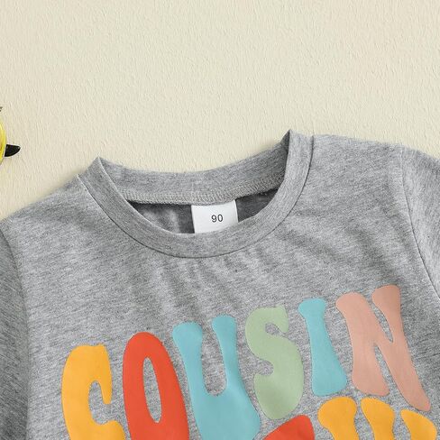 تي شيرت من Cousin Crew للأطفال الصغار والأولاد والبنات ملابس متطابقة مع ابن عم كبير وياقة دائرية تي شيرت صيفي in Kuwait