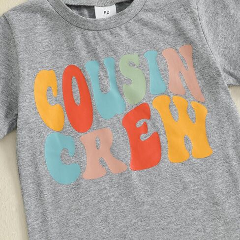 تي شيرت من Cousin Crew للأطفال الصغار والأولاد والبنات ملابس متطابقة مع ابن عم كبير وياقة دائرية تي شيرت صيفي in Kuwait