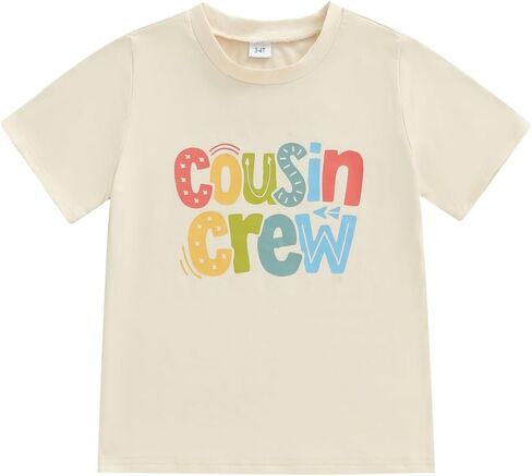 تي شيرت من Cousin Crew للأطفال الصغار والأولاد والبنات ملابس متطابقة مع ابن عم كبير وياقة دائرية تي شيرت صيفي in Kuwait
