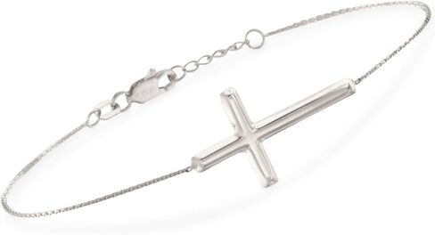 Ross-Simons Italian Sterling Silver Sideways Cross Bracelet in Saudi Arabia