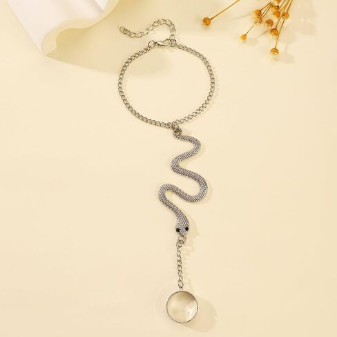 NIQIPOK ثعبان اليد سلسلة سوار للنساء ثعبان البنصر سوار الرقيق سلسلة اليد تسخير أساور هالوين مجوهرات اكسسوارات in Kuwait