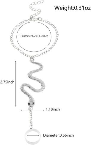 NIQIPOK ثعبان اليد سلسلة سوار للنساء ثعبان البنصر سوار الرقيق سلسلة اليد تسخير أساور هالوين مجوهرات اكسسوارات in Kuwait