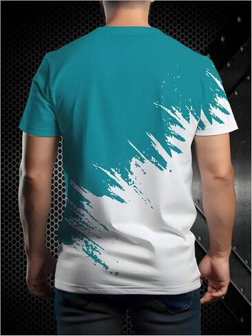 SOLY HUX Men's T Shirts Color Block Graphic Tees Crew Neck Short Sleeve Casual Summer Tops in Saudi Arabia