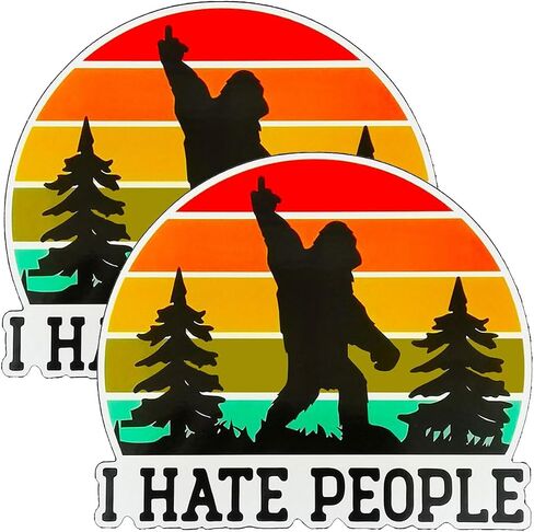 ملصق سيارة I Hate People مقاس 5 بوصات، ملصقات ممتصة للصدمات مضحكة، ملصق ساخر ساخر، ملصقات من الفينيل المقاوم للماء، يناسب السيارة، الخوذة، الكمبيوتر المحمول، زجاجة المياه، النافذة، الشاحنة، لوح التزلج (قطعتان) in Kuwait