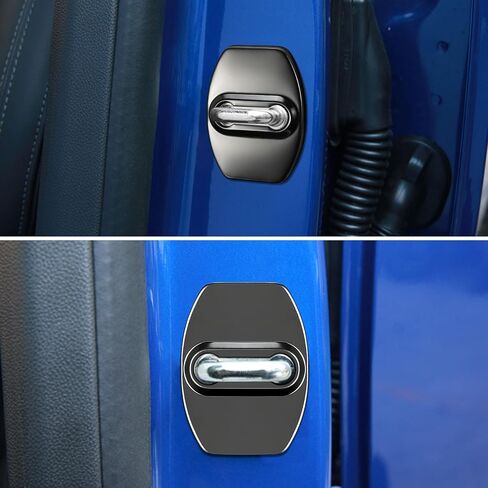 TOMALL 4Pcs Car Door Lock Latches Covers Compatible with Cadillac Escalade CTS XT5 XT4 CT6 XT5 Stainless Steel Vehicle Specific Protection Exterior Accessories Sports Style Decoration (Black) in Saudi Arabia