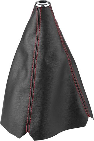 Kodriy Manual Shift Boot Cover, Universal Shift Boots and Knobs Sleeve, Black PU Shift Boot Gear Knob Sleeve, Red Line Gear Shift Knob Dust Cover for Cars Accessories, 26 x 23cm in Saudi Arabia