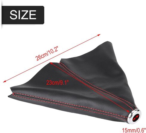 Kodriy Manual Shift Boot Cover, Universal Shift Boots and Knobs Sleeve, Black PU Shift Boot Gear Knob Sleeve, Red Line Gear Shift Knob Dust Cover for Cars Accessories, 26 x 23cm in Saudi Arabia