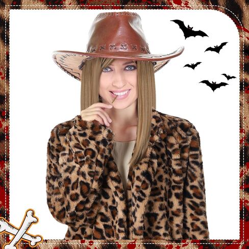 Mepase 3 Pcs Women Halloween Cosplay Costume Include Strawberry Blonde Middle-length 16 Inch Wigs Faux Fur Jackets White Handheld Prop Accessory for Halloween in Saudi Arabia