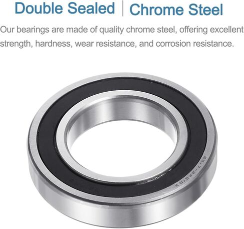 uxcell 6215-2RS Deep Groove Ball Bearing 75x130x25mm C3 Clearance Radial Bearing, Double Sealed ABEC1 Chrome Steel Bearings, Single Row in Kuwait
