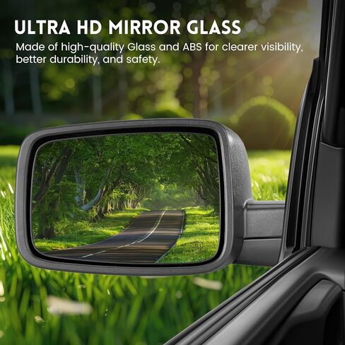 Driver Left Side Door Heated Mirror Glass with Rear Holder Power Heated for Dodge Ram 1500 2500 2009-2018, Side View Exterior Convex Mirror, Replace# 68079363AA 68050299AA in Saudi Arabia