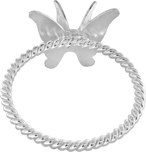AeraVida Magical Satin Shine 3D Butterfly of .925 Sterling Silver Twisted Band Ring in Saudi Arabia