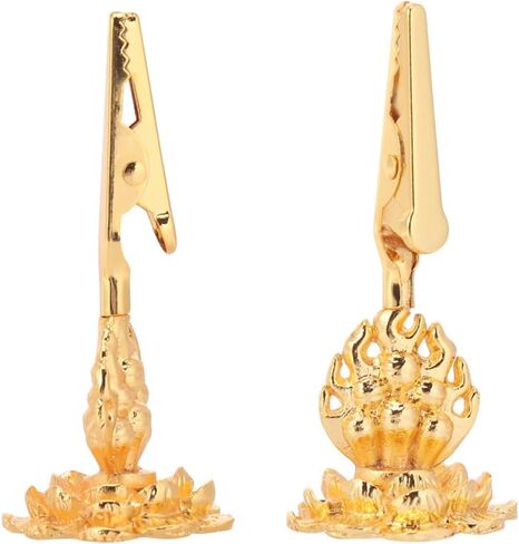 Cabilock 2pcs Incense Holder Clip, 2.36 Inch Incense Coil Spiral Burner, Golden Coil Holder with Lotus Base Buddhism Supplies Tabletop Decor for Home Office in Saudi Arabia