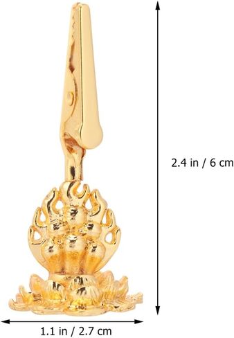 Cabilock 2pcs Incense Holder Clip, 2.36 Inch Incense Coil Spiral Burner, Golden Coil Holder with Lotus Base Buddhism Supplies Tabletop Decor for Home Office in Saudi Arabia