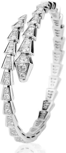 7 Inch 925 Silver Moissanite Diamond Bangle Snake Top Luxury Jewelry Fine Jewelry Bracelet Bangles for Unisex Snake Bracelet in Saudi Arabia