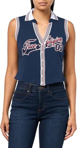 True Religion Women's Sporty Terry Polo Top in Saudi Arabia