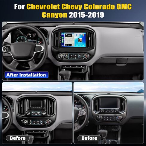 ستيريو سيارة 2+64G Android 13 لسيارة Chevy Colorado GMC Canyon 2015-2019 مع Carplay Android Auto، راديو سيارة بشاشة لمس 9 بوصات مع نظام ملاحة GPS وبلوتوث وراديو FM/RDS SWC+AHD كاميرا احتياطية in Kuwait