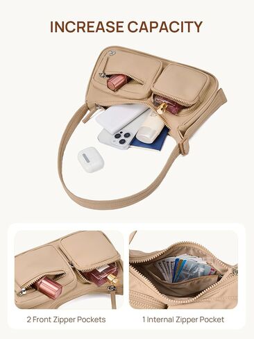 Telena Shoulder Bag Y2K Purse for Women Nylon Crescent Trendy Handbag with Adjustable Strap in Saudi Arabia