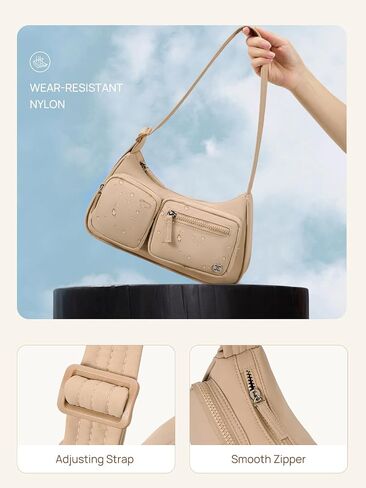 Telena Shoulder Bag Y2K Purse for Women Nylon Crescent Trendy Handbag with Adjustable Strap in Saudi Arabia