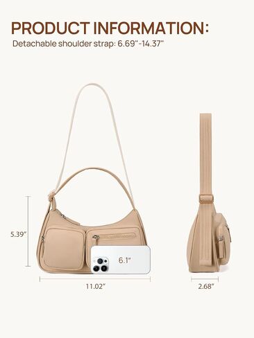 Telena Shoulder Bag Y2K Purse for Women Nylon Crescent Trendy Handbag with Adjustable Strap in Saudi Arabia
