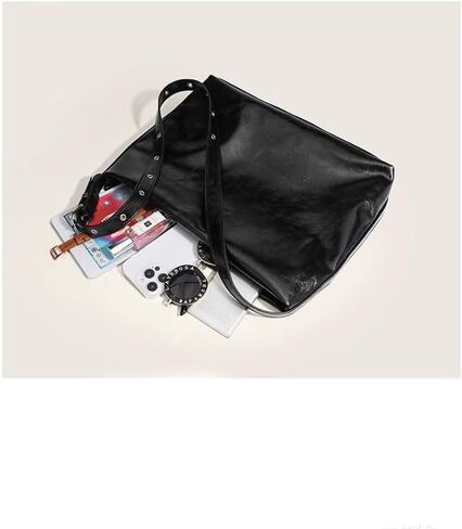 Women's Oversized Hobo Shoulder Bag Soft PU Glossy Leather Crossbody with Adjustable Strap Tote Wallet in Saudi Arabia