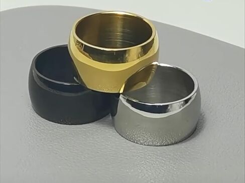 12mm High Polished Dome 316L Stainless Steel Ring, Mirror Finish Comfort Fit Band Gold/Black/Silver Size 5-13 in Saudi Arabia