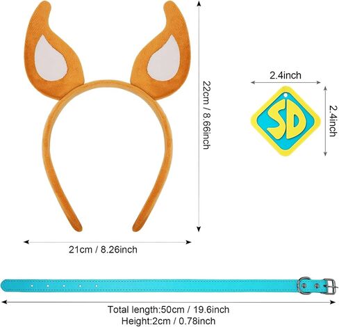 Dog Ears and Collar Costume for Adult Women Men Humans, Costume Accessories Dog Headband Choker with Tag for Halloween Party in Saudi Arabia