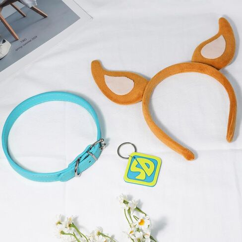 Dog Ears and Collar Costume for Adult Women Men Humans, Costume Accessories Dog Headband Choker with Tag for Halloween Party in Saudi Arabia