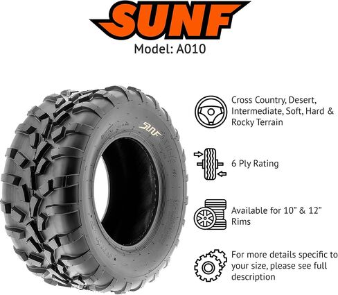 SunF 25x11-10 ATV UTV Tire 25x11x10 Race Trail Sport 6 PR A010 - PAIR of 2 in Saudi Arabia
